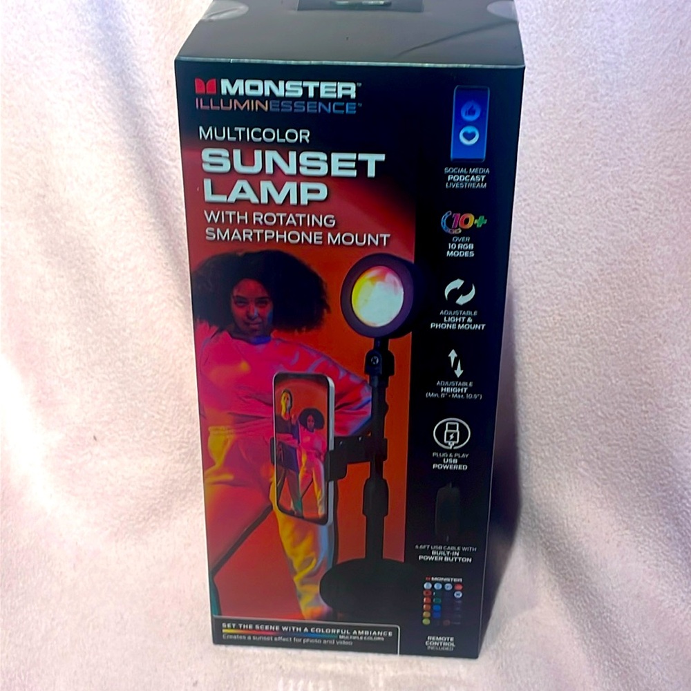 Monster Sunset Lamp with Rotating Phone Mount MSV7-1020-RGB